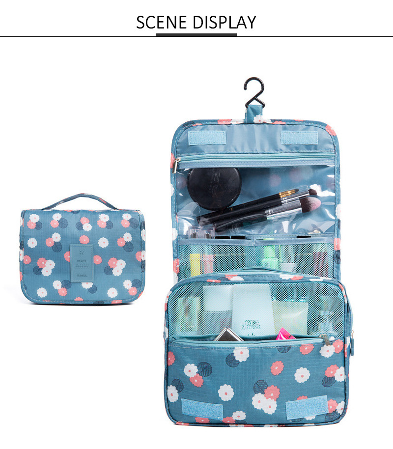 Custom Waterproof Folding Large Capacity Toiletry Hanging Makeup Bag