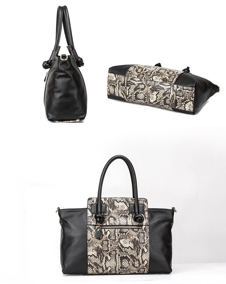 Snake OL Large Genuine Full Grain Leather Messenger Bag For Women