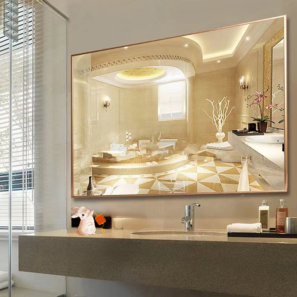 Dance Studio Floor Bedroom Decoration Wall Mirror Aluminium Alloy Frame Glass Mirror