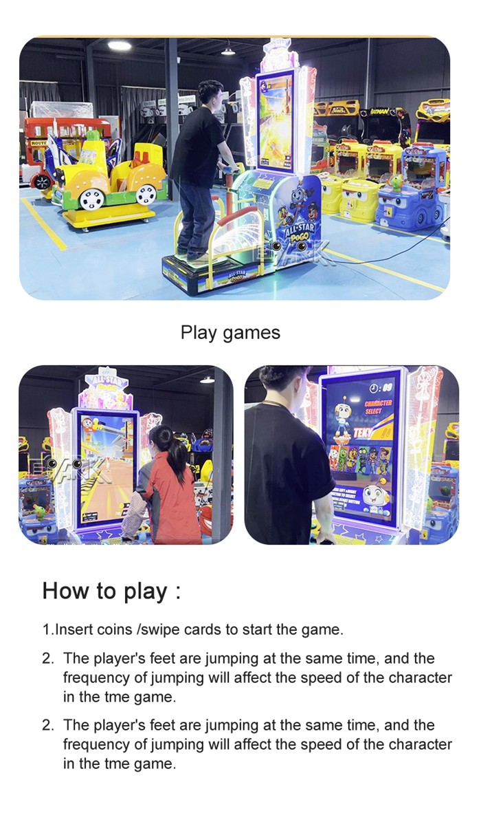 All Star Pogo Coin Operated Arcade Game Machine Jumping Game Equipment