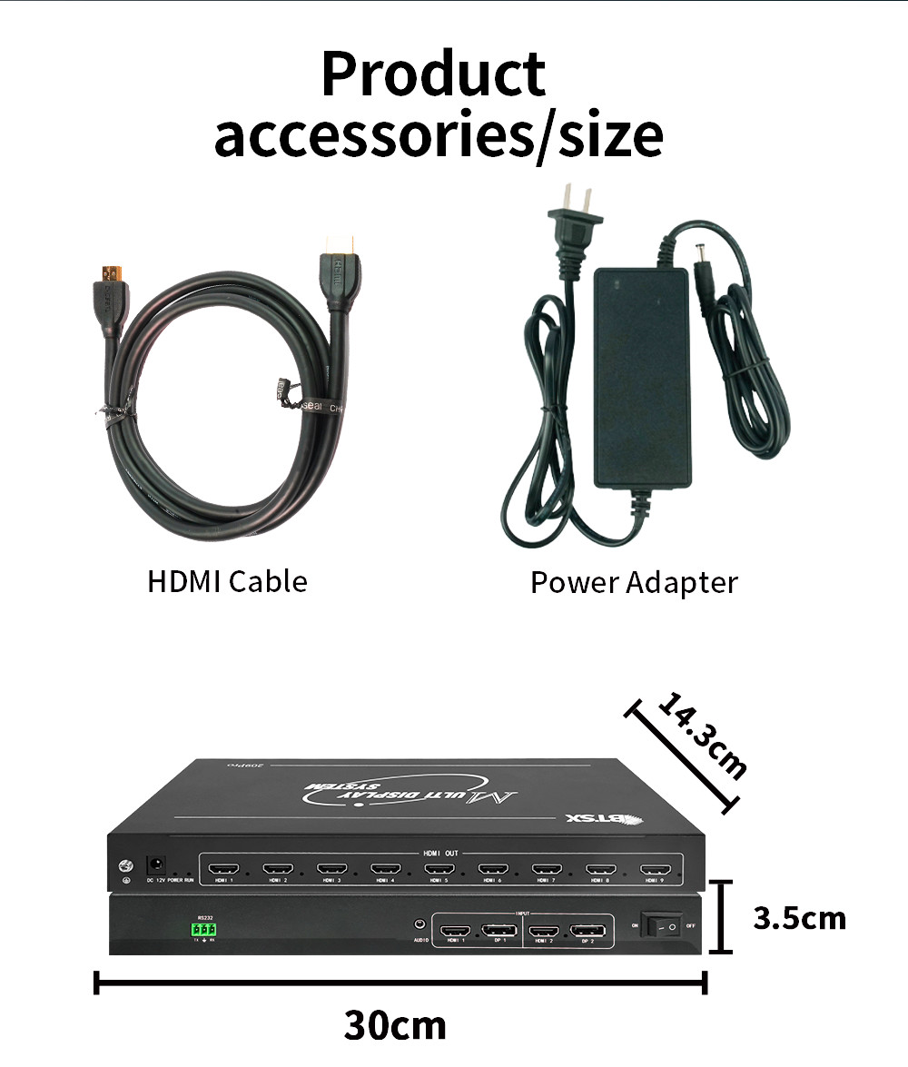 1x5 and 5x1 HDMI Video Wall Controller for Flexible Multi-Screen Configurations