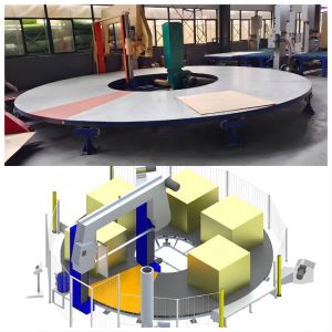 CE Horizontal rotation 360 slicing Foam Cutting Machine Foam Continuous carousel