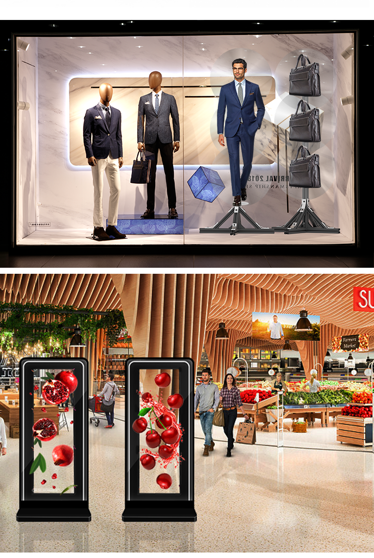 Splice Function 1800 Brightness LED Fan 3D Hologram Projector for Wall Display