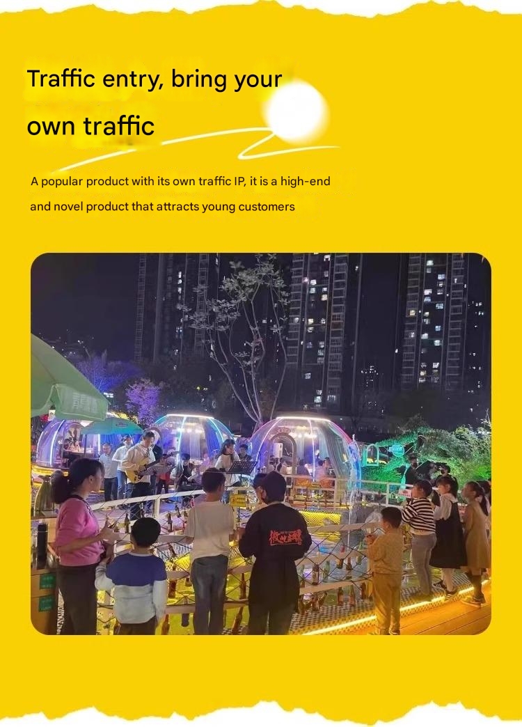 Outdoor Rectangular Sun Glass Room Full Transparent Bubble Room Spherical Tent for PC Hotel Star Room Homestay