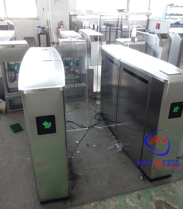 Luxury Speedlane barrier flap door optical rapid lane turnstile with visible LED high sliding glass