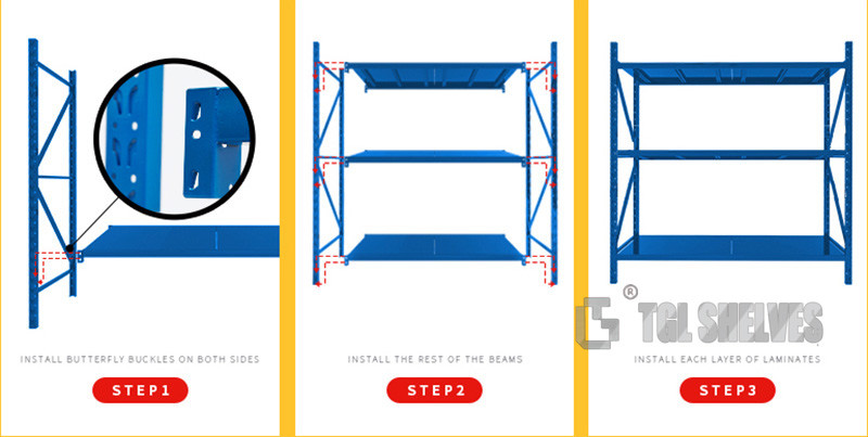 ODM Metal Warehouse Shelf Racks Heavy Duty For Stacking Height 2000-6500mm