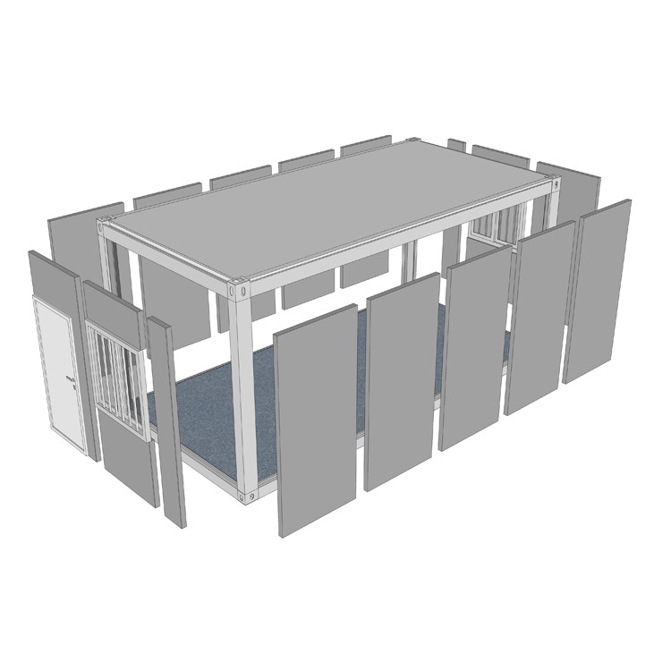 2 Bedroom Flat Pack Container House Q235B Anti Rust Prefab Modular Homes