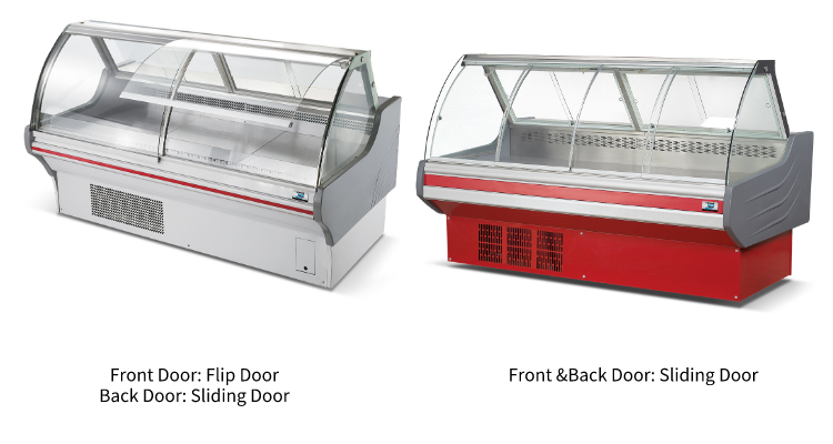 Painted Steel Meat Deli Display Cooler Grey Color Multiscene