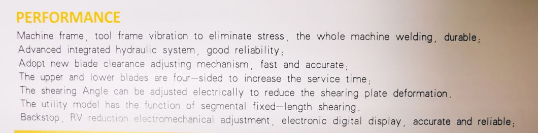 Hydraulic Metal Brake Plate Shear Machine