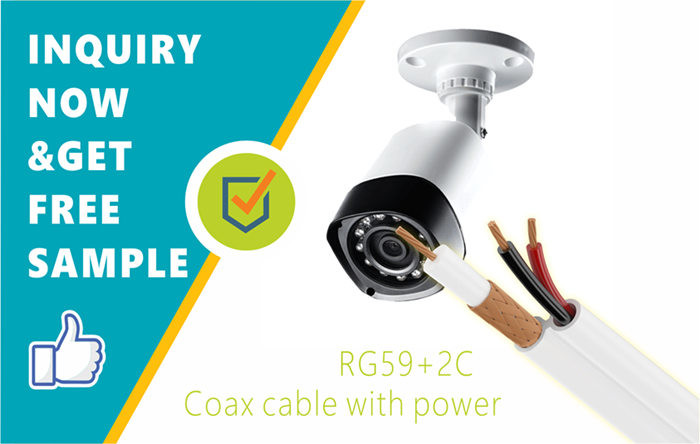 Super Turbo RG59+2C Siamese Coax Cable with Power 0.75MM2 CCA Round Wire