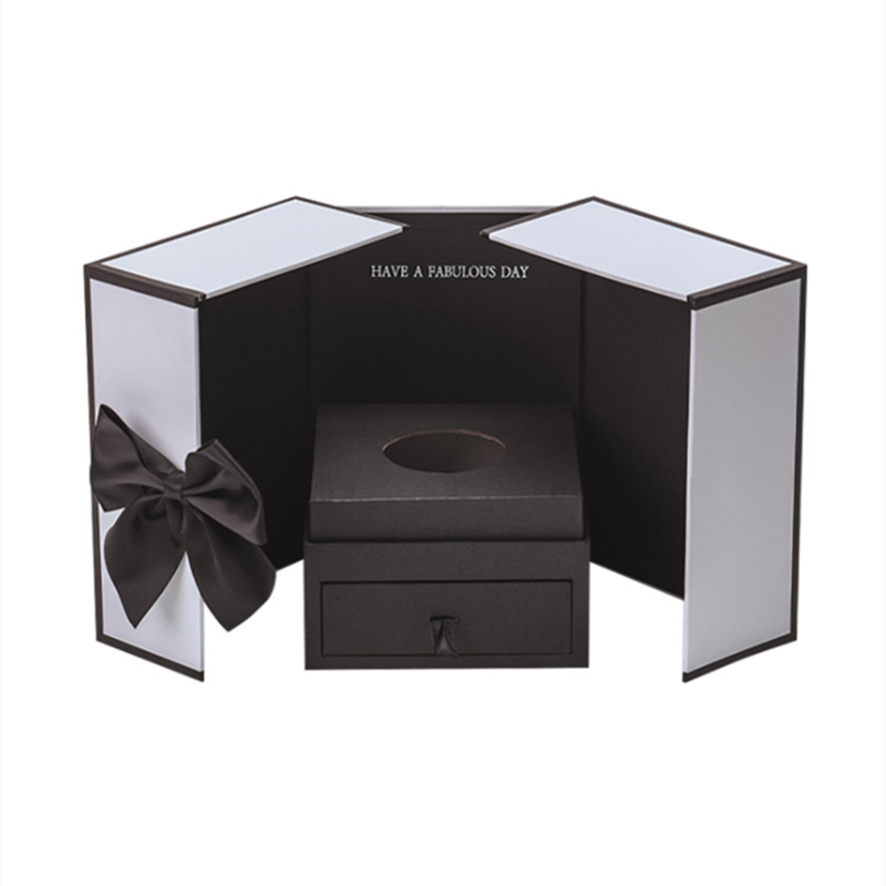 UV Coating Custom Logo Design Double Door Cardboard Gift Box for Valentine's Day Gifts