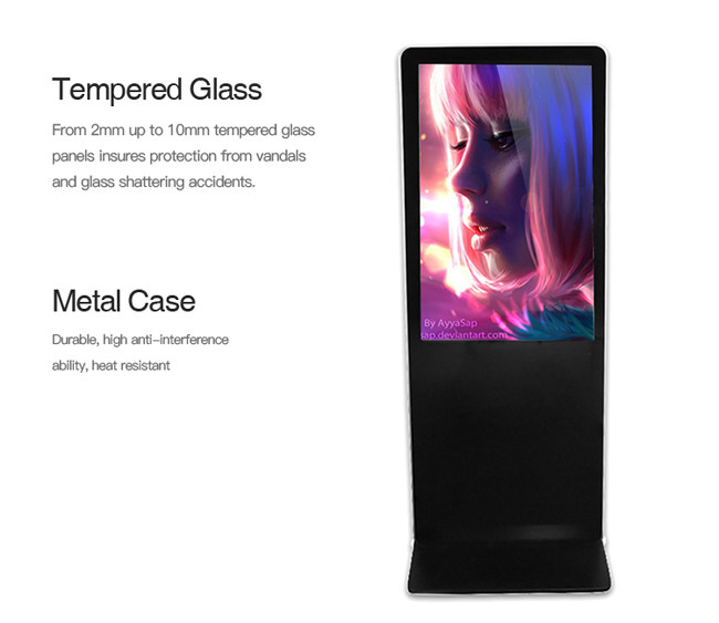 6ms 32 Inch Touch Screen Kiosk Floor Stand Digital Signage 3840*2160