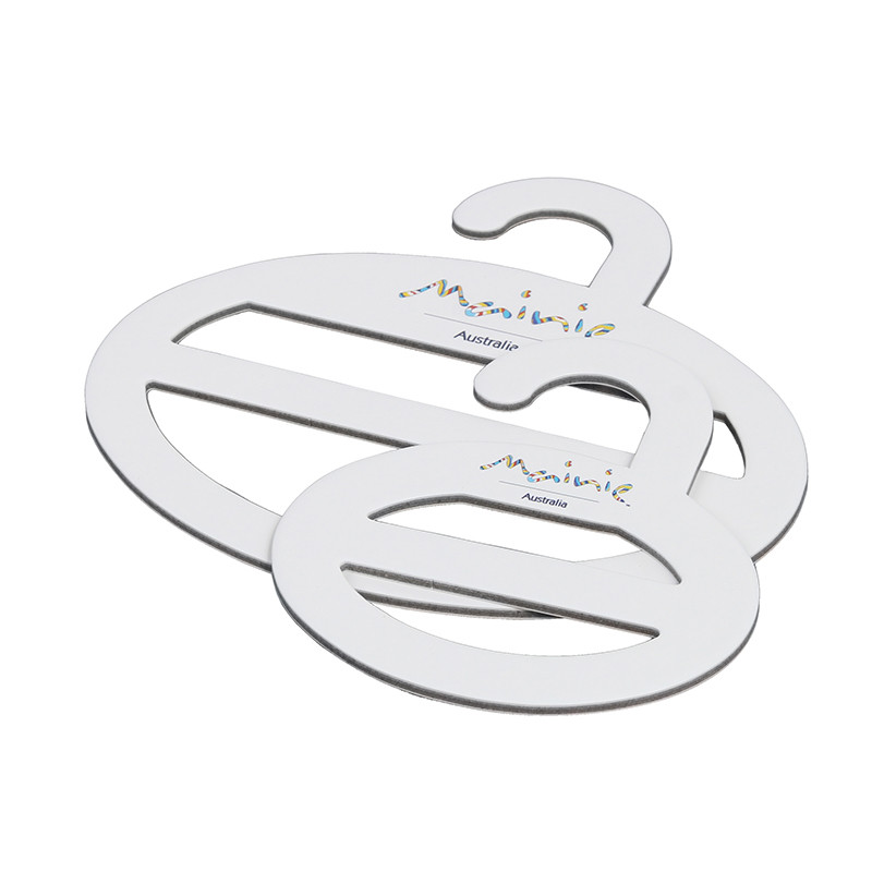 Custom White Round Cardboard Hanger Kraft Paper Hangers For Scarf / Tie / Clothes