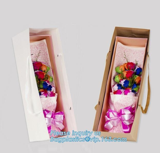 Customized Red Printed Kraft Paper Shopping Bag with Ribbon Handles and Bowknot,Kraft Paper Shopping Bag with Kinds off