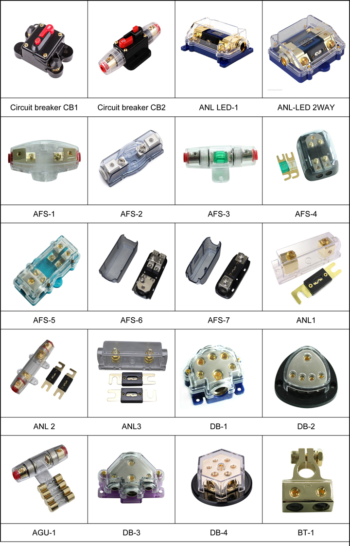 Compact 12V Mini ANL AFS Fuse Holder For Car Boat Audio System Gold Plated Connectors