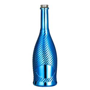 Custom Capacity Matte Pink Silver Gold Blue Silver Electroplated Champagne Bottle 750ml with Cap