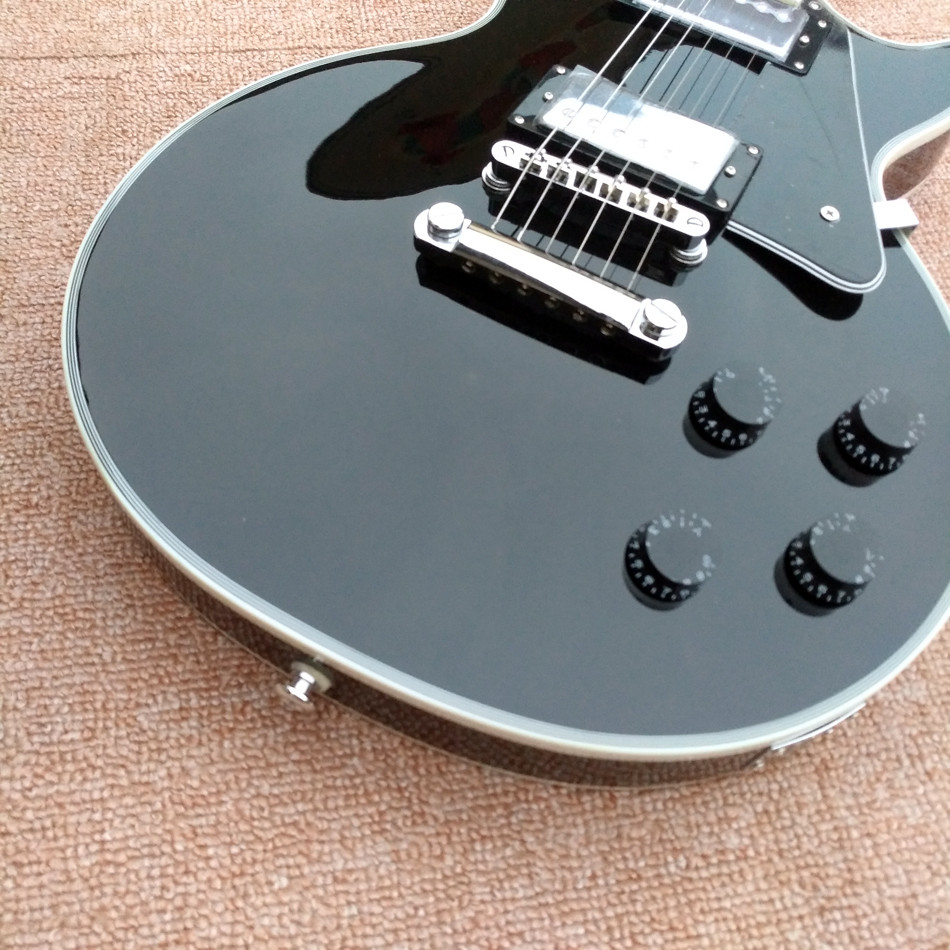 Custom LP electric guitar, Ebony fingerboard frets binding electric guitar with Chrome hardware, free shipping