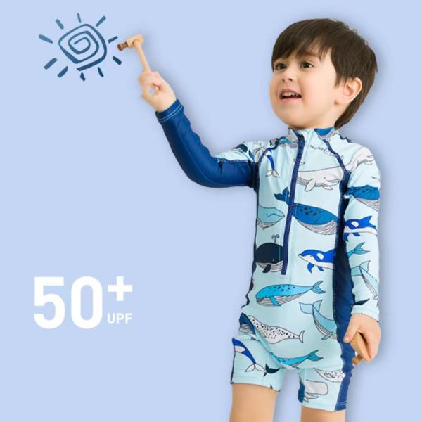 Splicing One Piece Boy Swimsuit Hot Spring High Elastic Children'S Swimming Suit