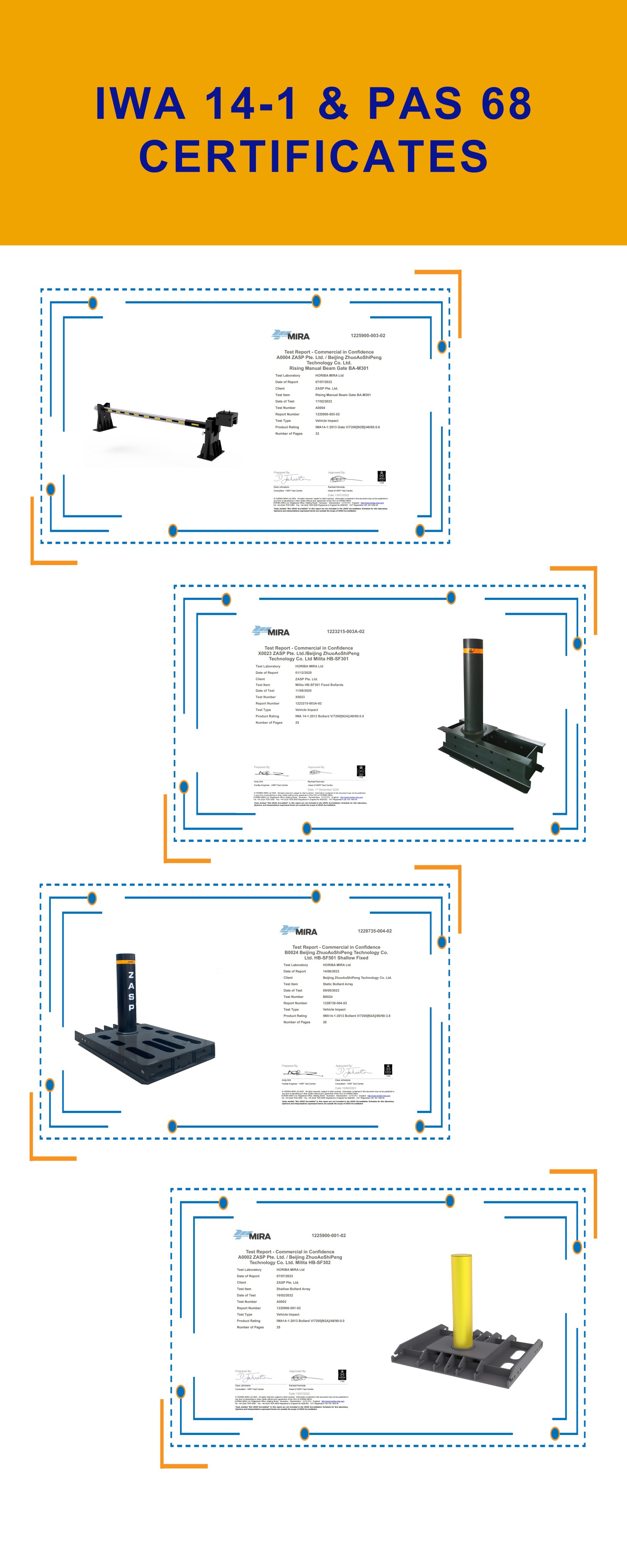 380V Hydraulic Wedge Barrier Crash Rated With Traffic Lights