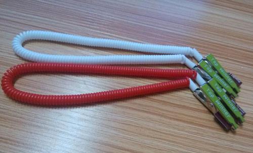 Non-slip coiled colorful lanyard tethers with stainless steel clip for dental