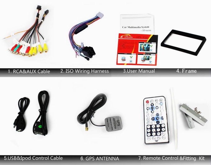 Car radio gps iPod for Universal car DVD player with Steering wheel control OCB-7200