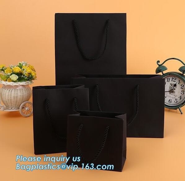 Luxury paper bags with handles Different Sizes,250gsm art paper shopping carrier bag custom printing with handle rope