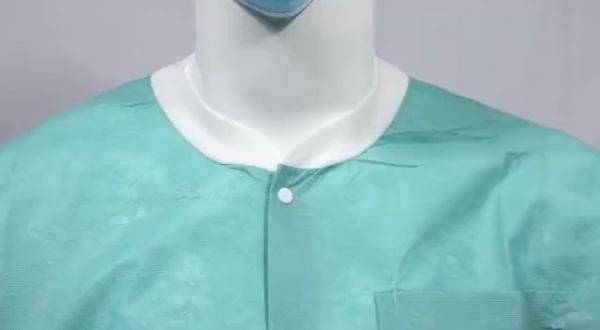 Cheap Disposable dental non-woven lab gown hospital long sleeve short coat for