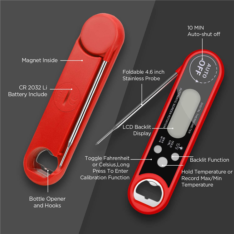 Foldable Digital Household thermometer Kitchen Digital Thermometer with Magnet