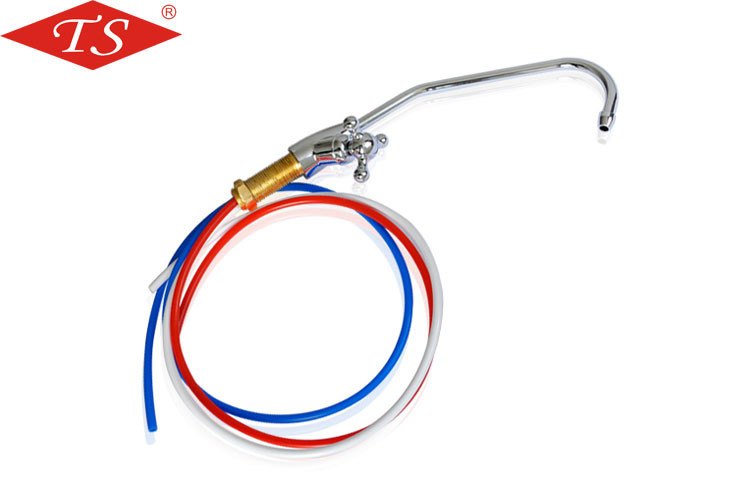 Nickle Surface Finishing Water Filter Parts , Gooseneck Faucet With Roate Switch