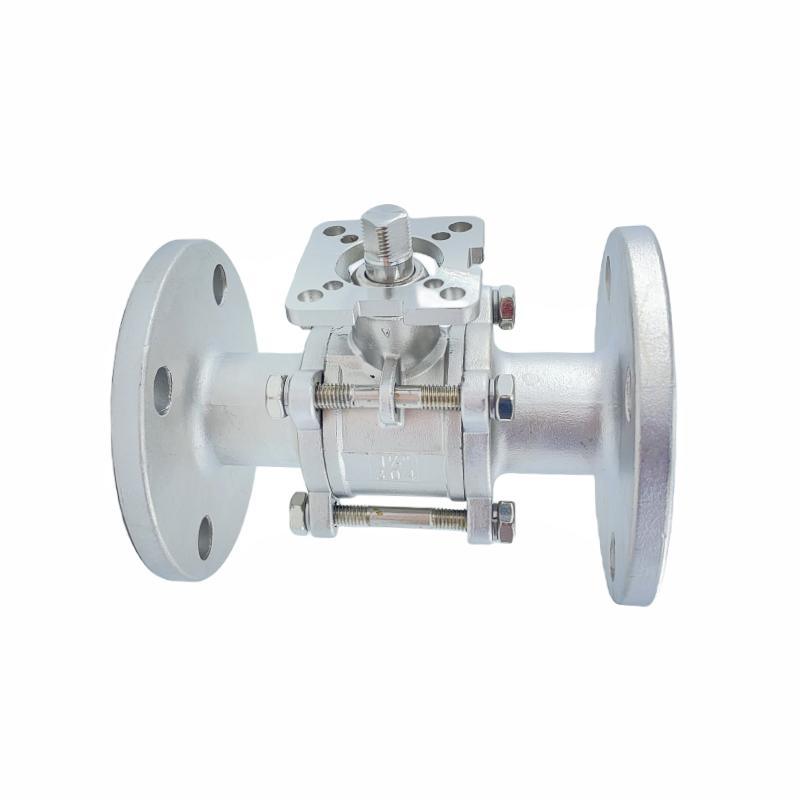 Stainless Steel Three-Pieces High Platform Industrial Flange Ball Valve