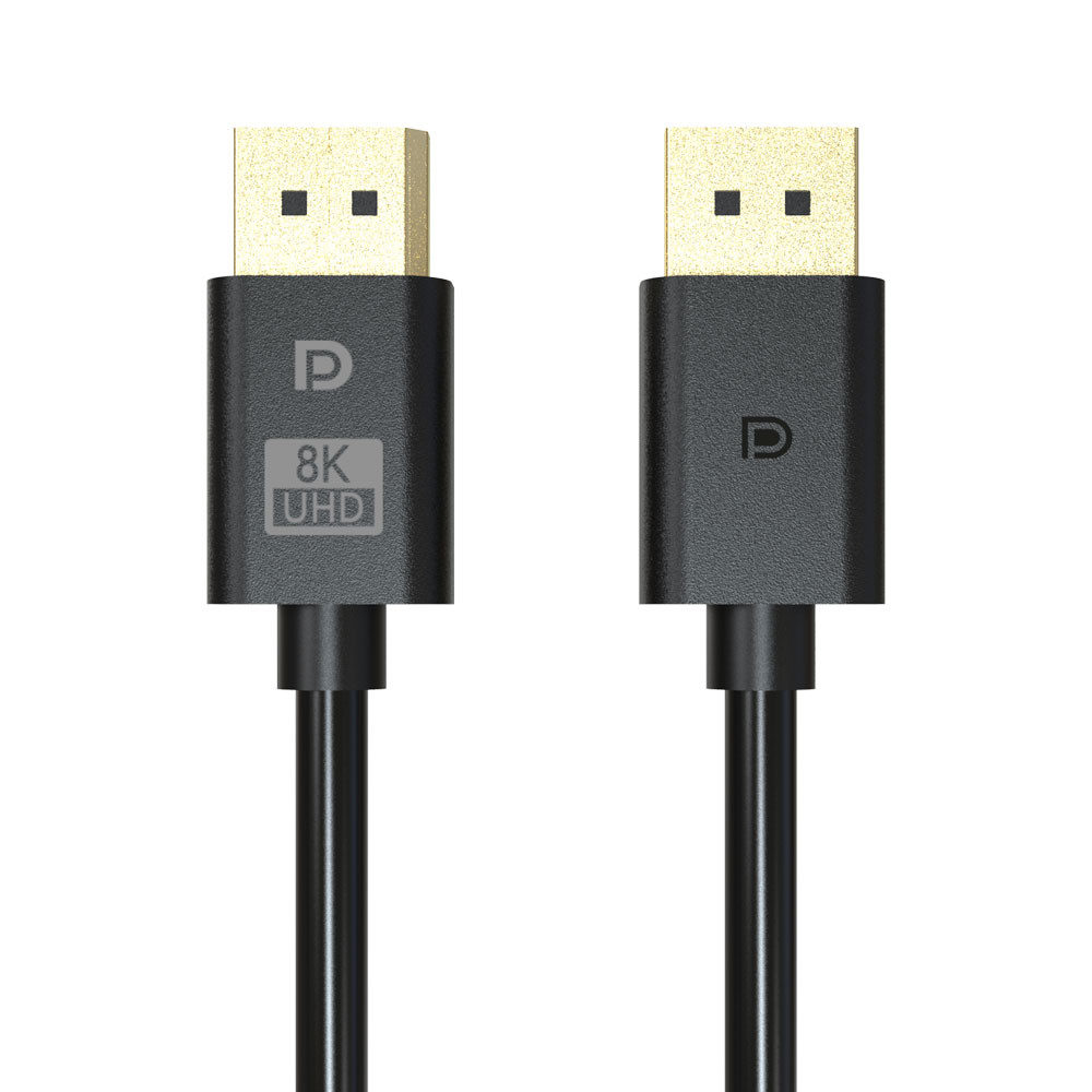 Black dp1.4 8K Displayport Cable 6ft 1440P 144Hz For Gaming Screen