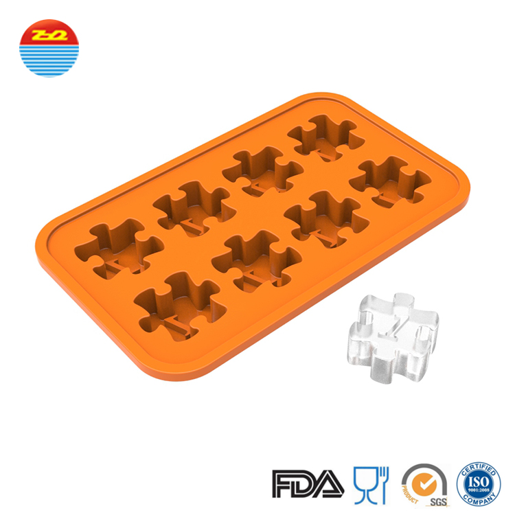 Jigsaw Cute Ice Cream Silicone Ice Trays Non Plastic 180*110*18.3mm