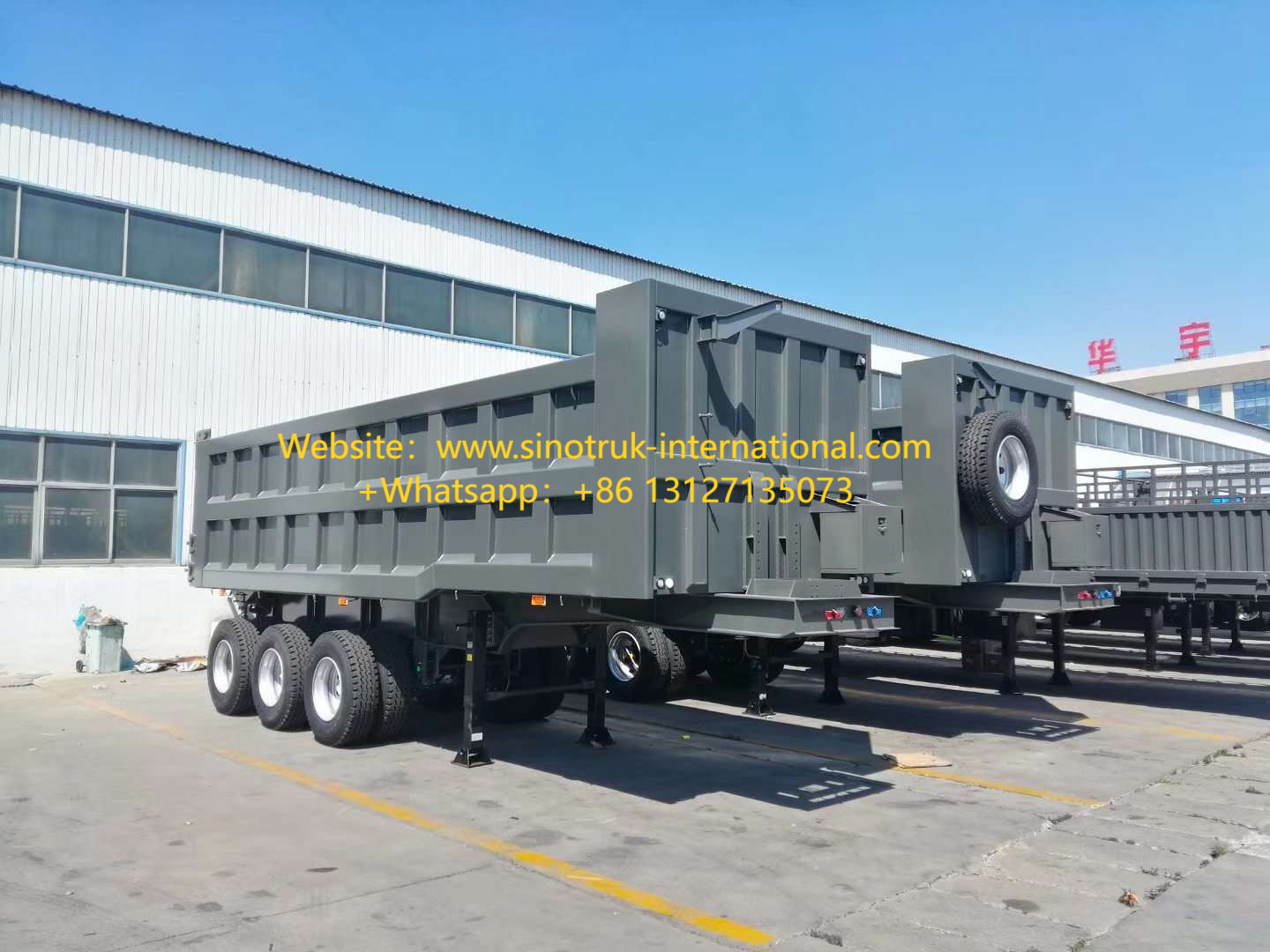 3-Axle Self-Unloading Semi-Trailer: 50CBM & 80-100T Load-Bearing Capacity