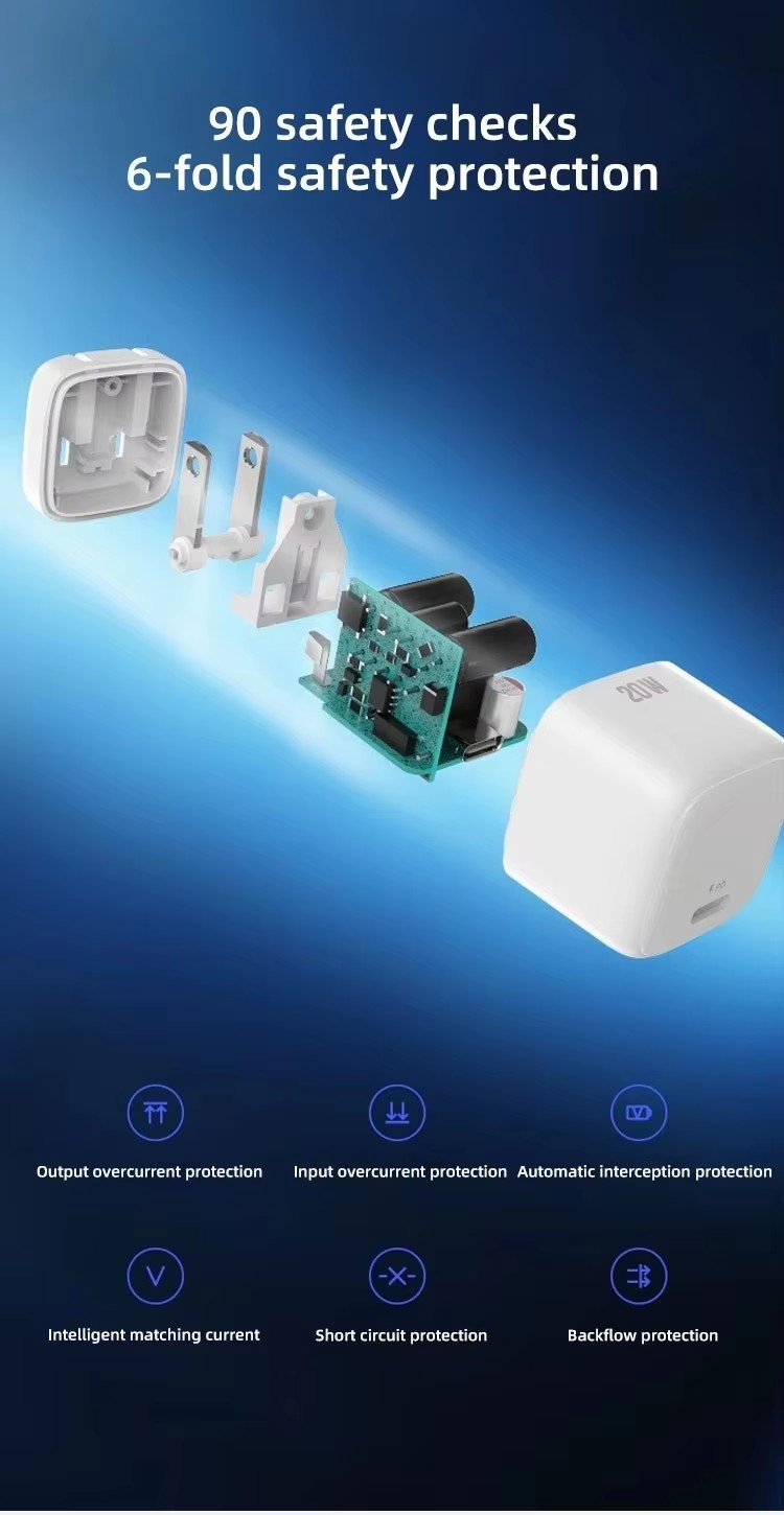 USB C Pd Fast Charger Travel Wall Adapter Type C Foldable 20W For Apple IPhone