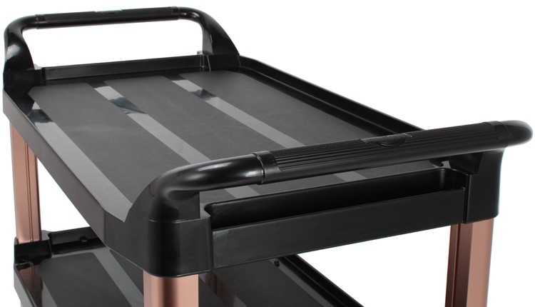 Multi - functiona l3 - Layer Plastic Dining Cart with Side Waste - Collecting Bins