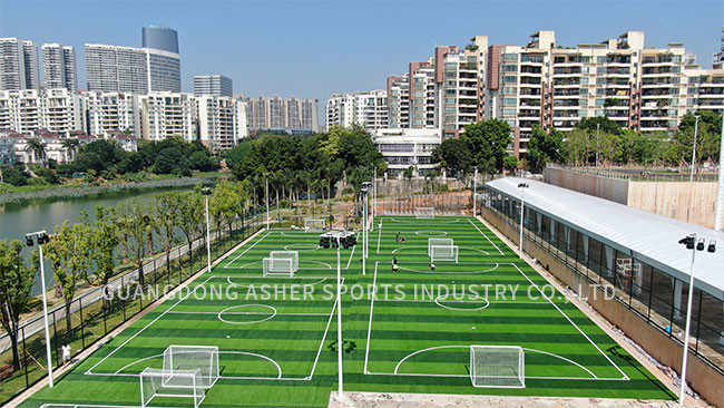 PE Artificial Football Pitches 10500 Density UV Resistant Grass Type