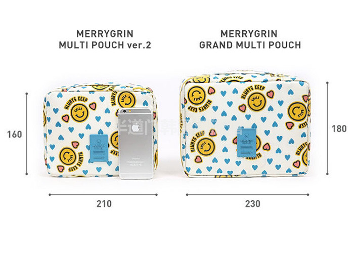 Multi Functional Travel Cosmetic Bags Waterproof Polyester With PU Coating