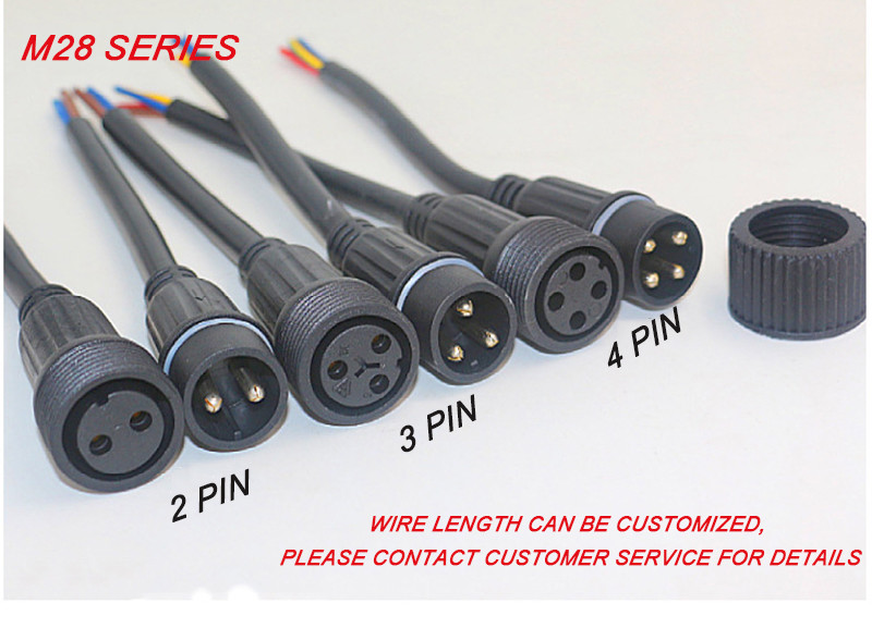 2Pin 8Pin waterproof wire connectors For Outdoor Lighting Equipment