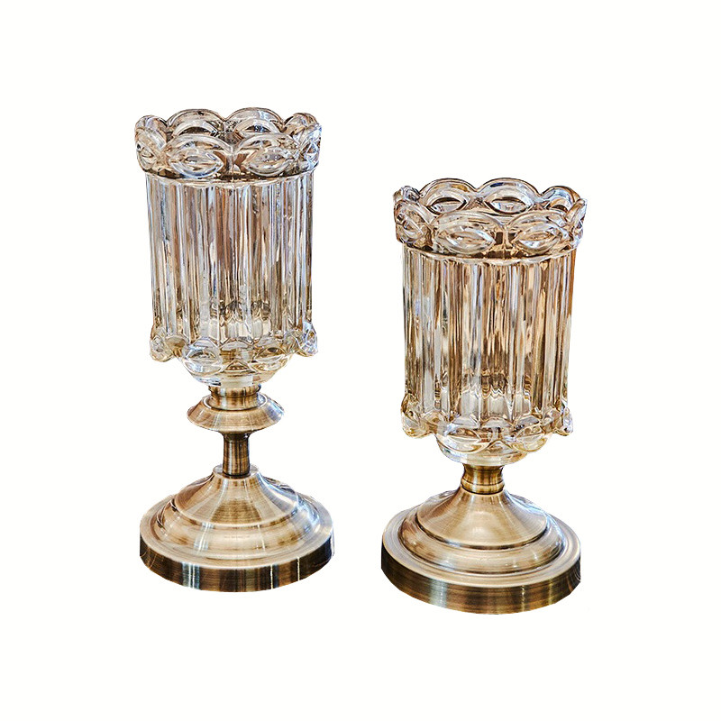 Classical Crystal Glass Transparent Vase Flower Display Glass Vase