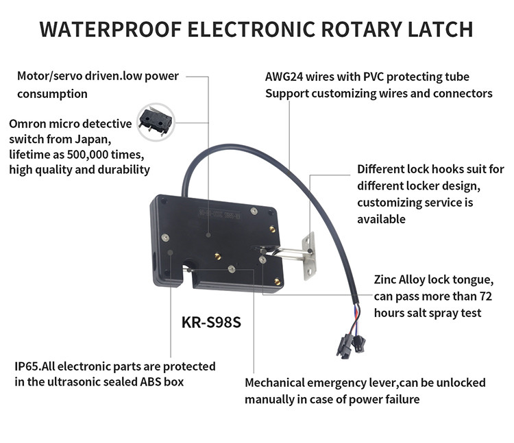 RoHS ABS Waterproof Electronic Lock For Storage Locker Cabinet