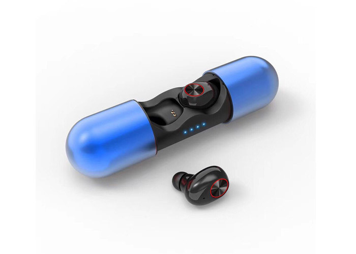 16Ω Metal Wireless Noise Cancelling Red Color Earbuds With Rechargeable Battery Case