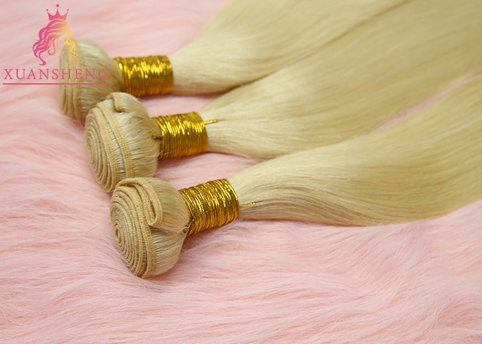 Cuticle Aligned Virgin Hair Unprocessed 613# Blonde Straight Hair Extensions