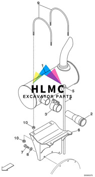 KRH1386 Construction Machinery Parts CX210 Excavator Engine Muffler
