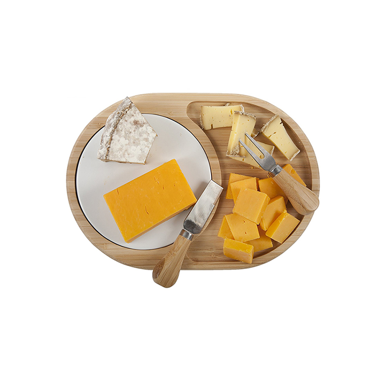 Sustainable Multifunctional Large Bamboo Cutting Board With Containers for Cheese Tools