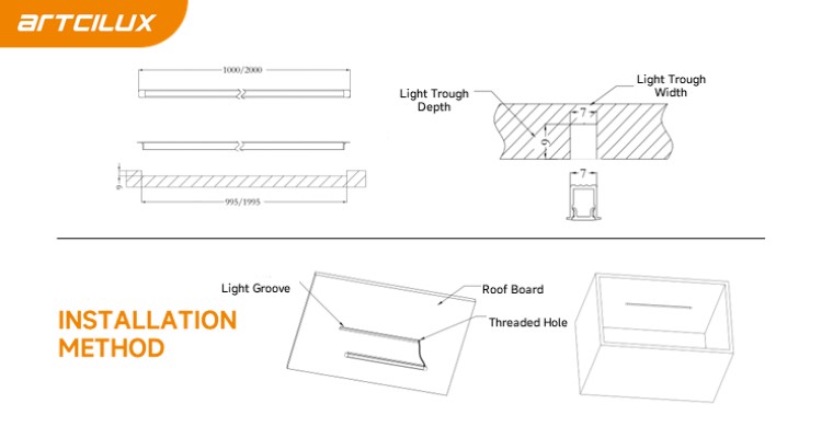 Embedded LED Cabinet Strip Light Ultra Thin 7mm Width Customized Length
