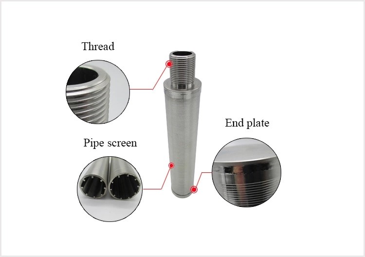 API Durable Sand Treatment Slot 0.25mm Wedge Screen Filter , Sand Filter Nozzle