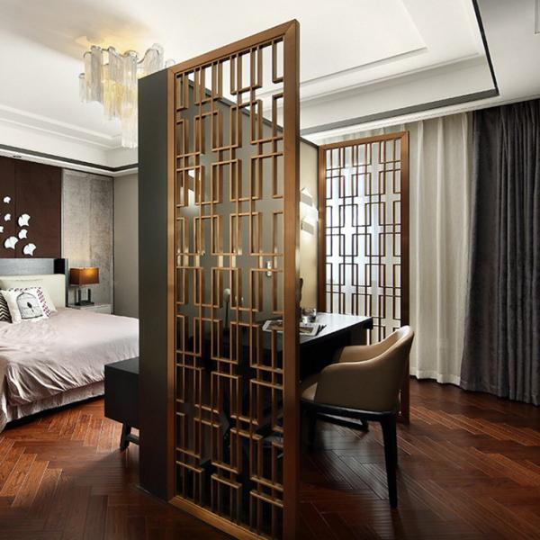 Rose Gold Stainless Steel Perforated Panels For Hotels/Villa/Lobby Interior