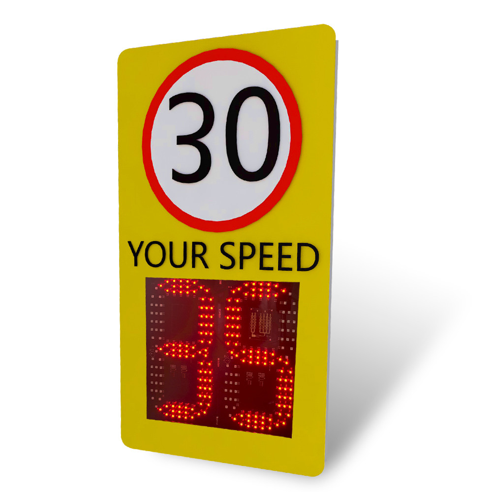 Custom Text LPR Radar Speed System With Iron Material Traffic Speed Sign
