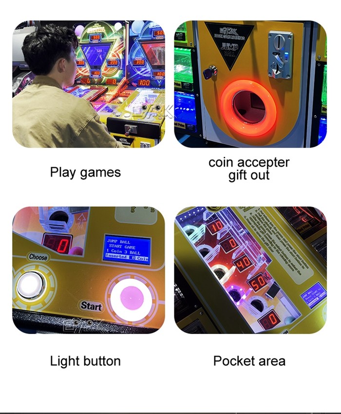 100W coin operated Jump Ball Pinball Shooting Ball Arcade Machine Coin Pusher