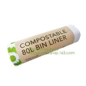Eco-friendly Roll Compostable Plastic Bag Drawstring Biodegradable Garbage Bags